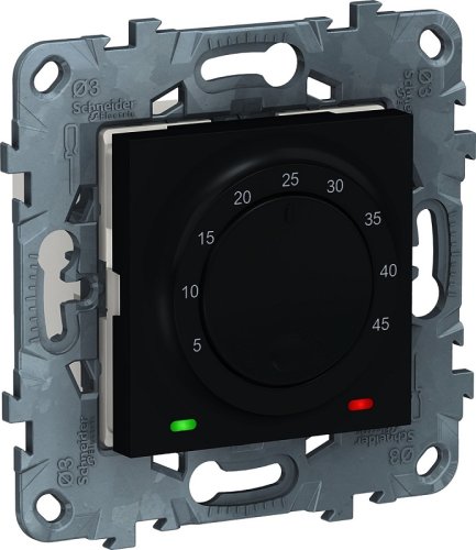 Терморегулятор механический с датчиком без рамки Schneider Electric Unica New 0С +50С антрацит картинка